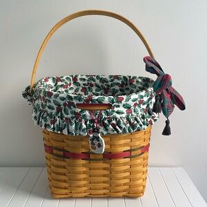 Longaberger Holiday Basket with charm and liner